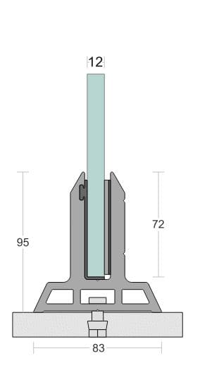 SD 05 Bracket System for Aluminum Glass Railing Installation, Heavy Duty Support Bracket for Balcony and Staircase, Durable Finish, Secure Mounting for Modern Architectural Projects